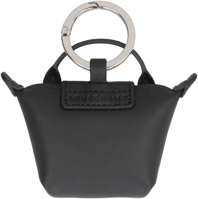 Longchamp Key Case — Black Cow Hide Keychains