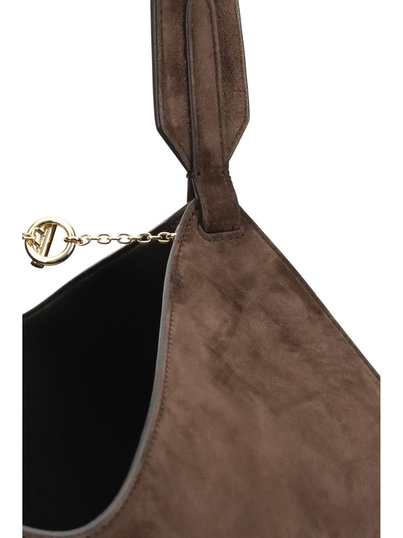Khaite Lotus Shoulder Bag — Brown Calf Leather Bos Taurus