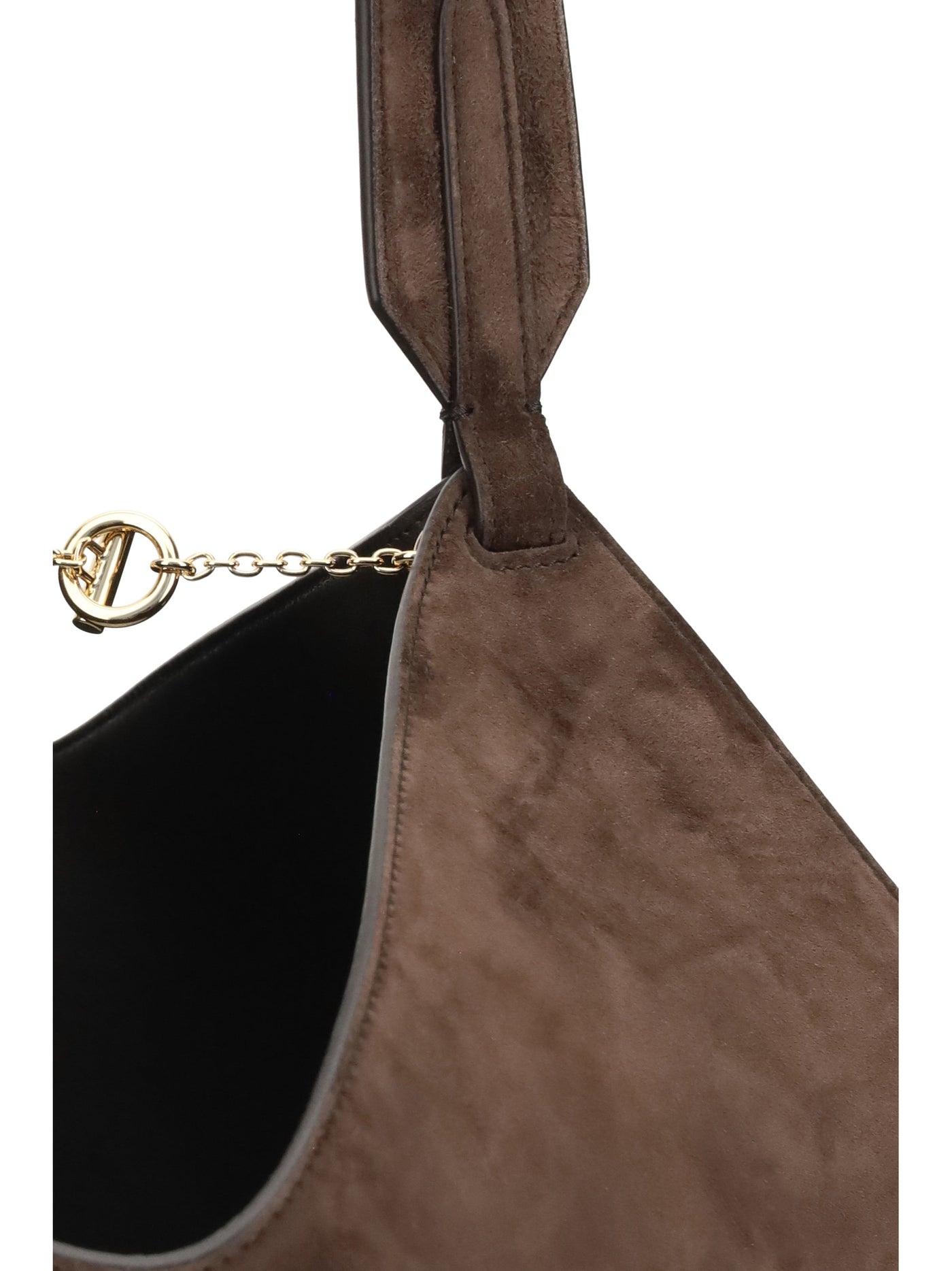 Khaite Lotus Shoulder Bag — Brown Calf Leather Bos Taurus