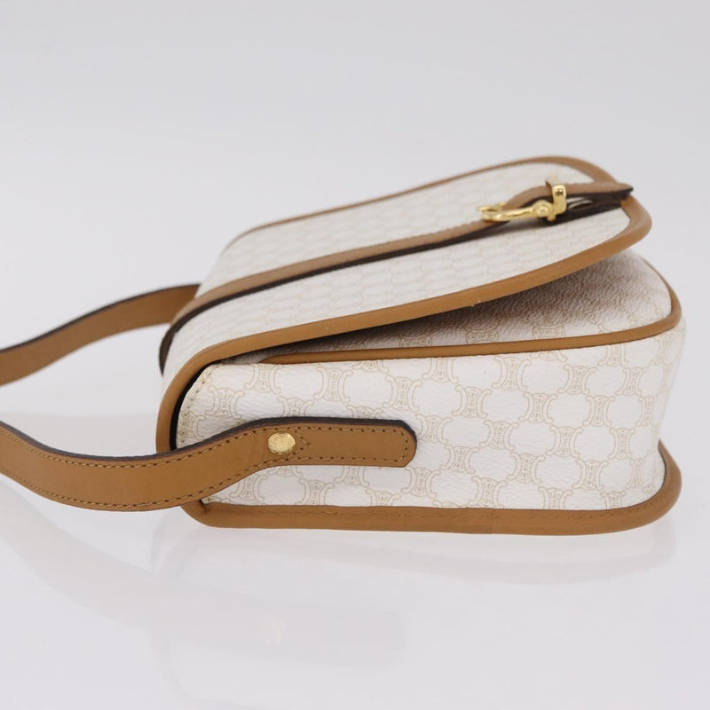 Celine Macadam Shoulder Canvas White Bag