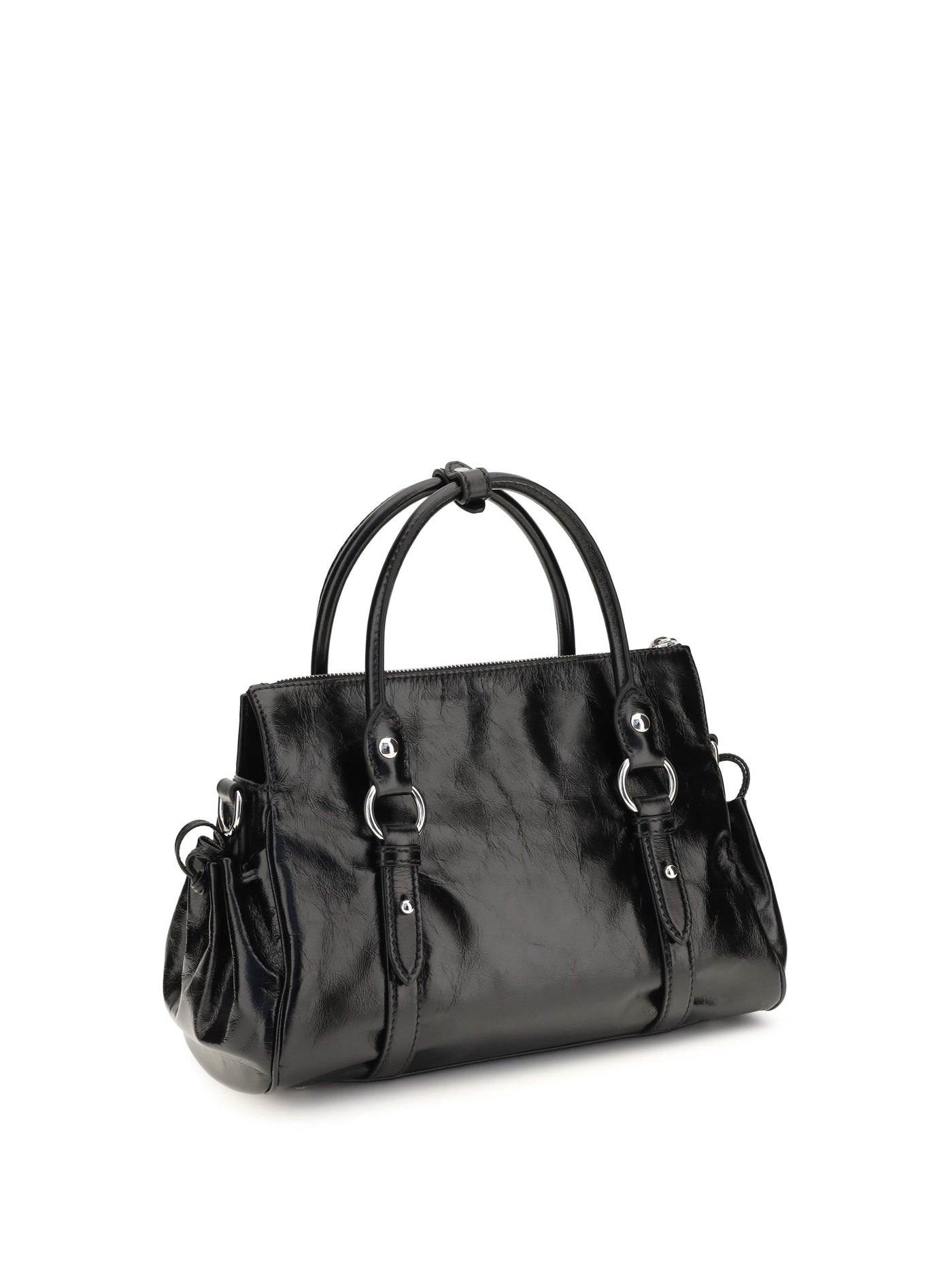 Miu Miu Calf Leather Shoulder Bag — Black