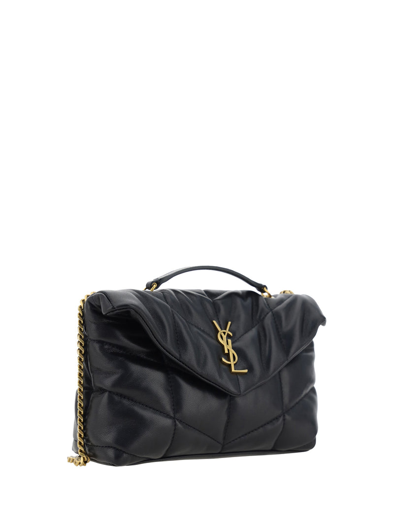 Saint Laurent Puffer Toy Shoulder Bag — Black Lamb Ovis Aries