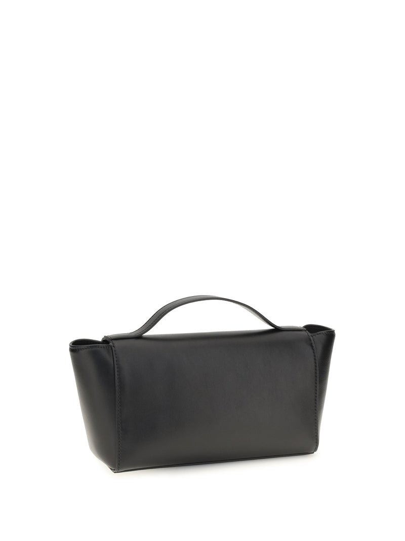 Savette Symmetry Trapeze Clutch — Black Calf Leather