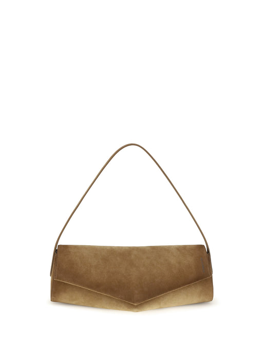 Jil Sander Kante Shoulder Bag — Brown Suede