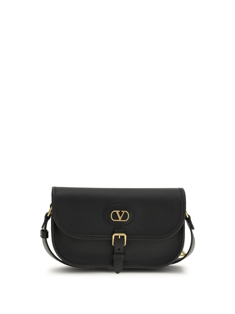 Valentino Garavani Shoulder Bag — Black Calf Leather Bos Taurus