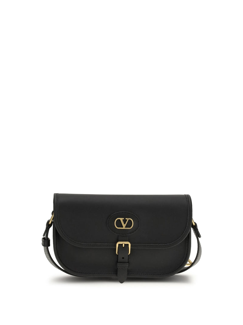 Valentino Garavani Antibes Shoulder Bag — Black Calf Leather