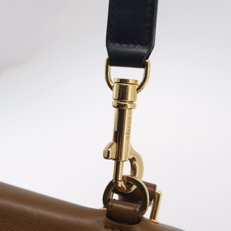 Celine Tricolor Trapeze Leather Navy Bag