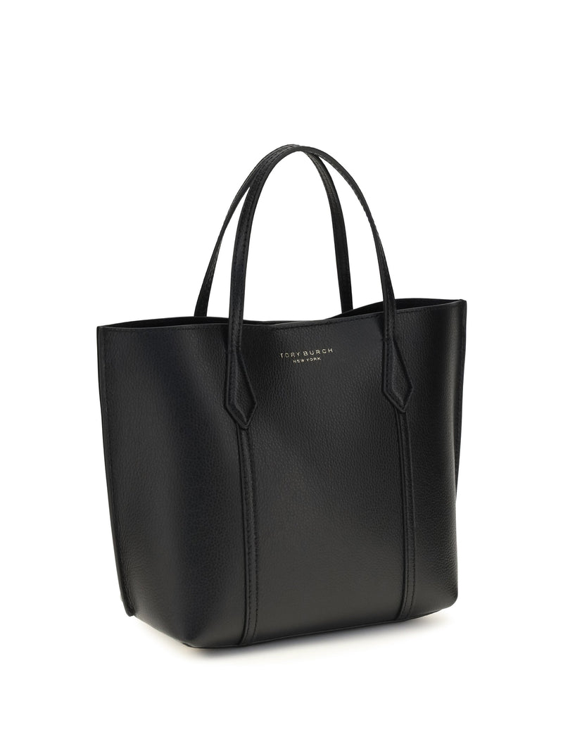 Tory Burch Perry Tote Bag — Black Calf Leather Bos Taurus