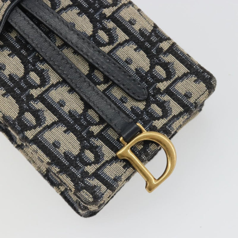 Christian Dior Phone Case Oblique Canvas Navy Bag