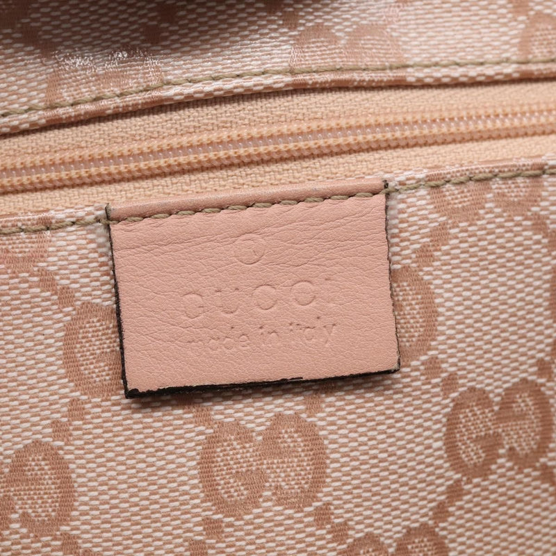 Gucci Abbey Zip Tote Gg Canvas And Leather Pink