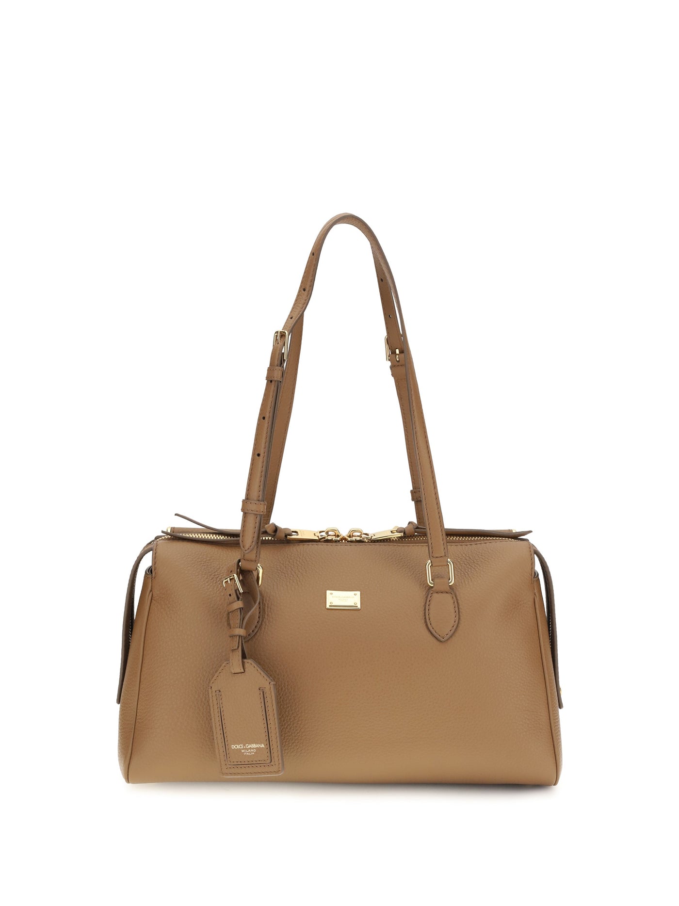 Dolce & Gabbana Shoulder Bag — Beige Calf Leather Bos Taurus