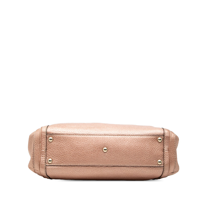 Metallic Pebbled Calfskin Bella Satchel - Image 3