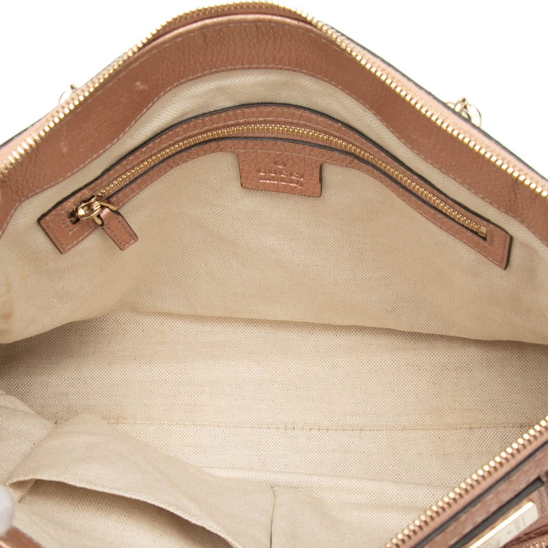 Metallic Pebbled Calfskin Bella Satchel - Image 4