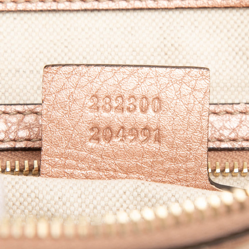 Metallic Pebbled Calfskin Bella Satchel - Image 6