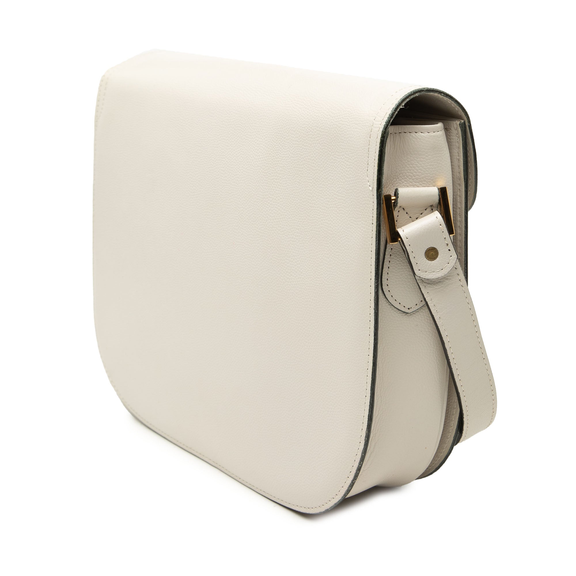 Embossed Logo Leather Flap Shoulder Bag - Image 2