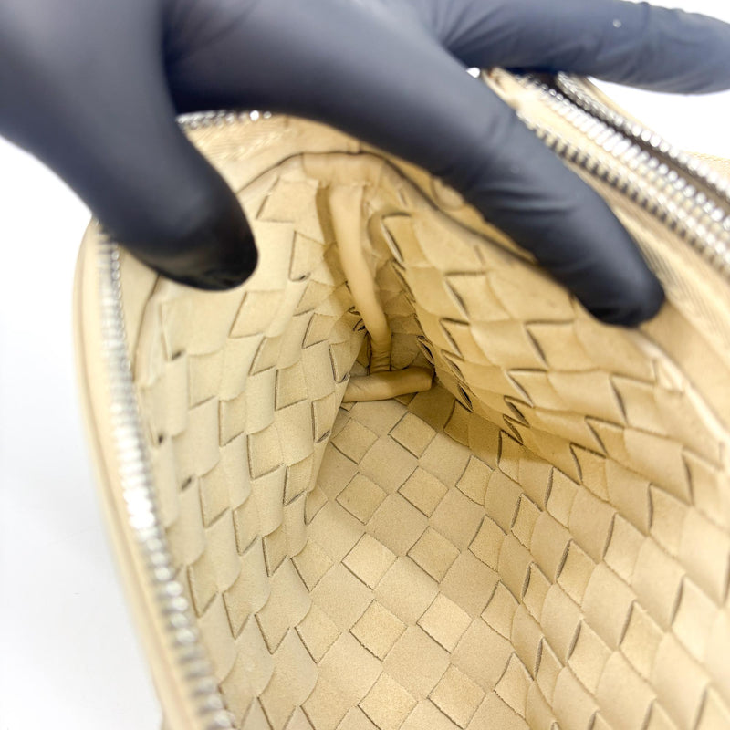 Bottega Veneta Duo Intrecciato Nappa Beige Leather Bag