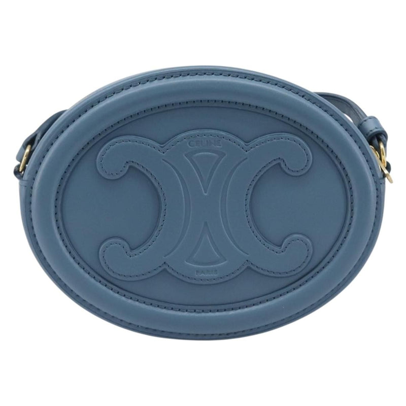 Celine Triomphe Oval Leather Blue Bag