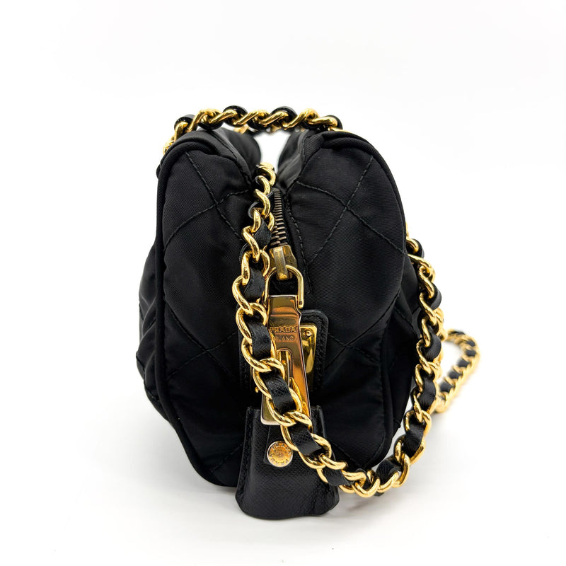 Prada Re-Edition 1995 Chain Quilted Re-Nylon Black Bag