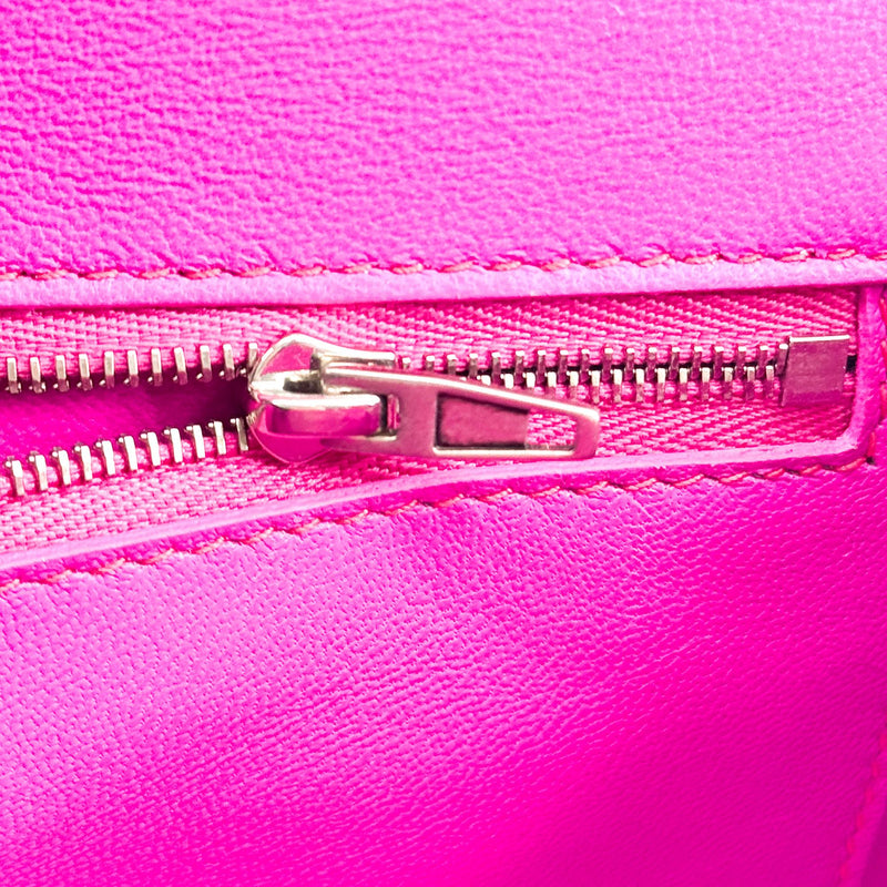 Balenciaga Hourglass Top Handle Crocodile Embossed Leather Pink Bag