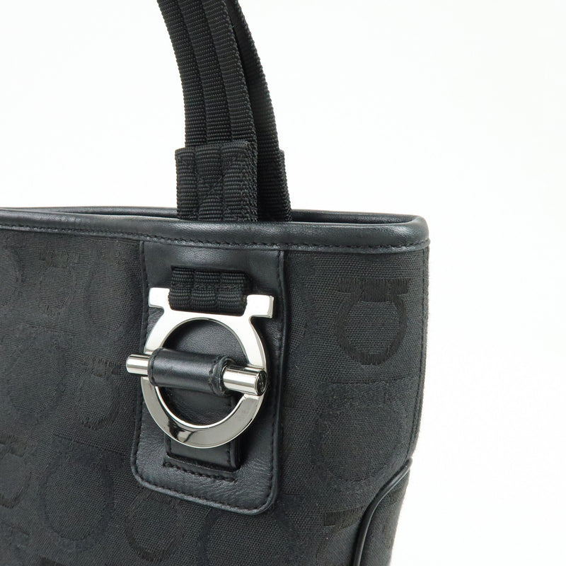 Salvatore Ferragamo Gancini Tote Canvas Black