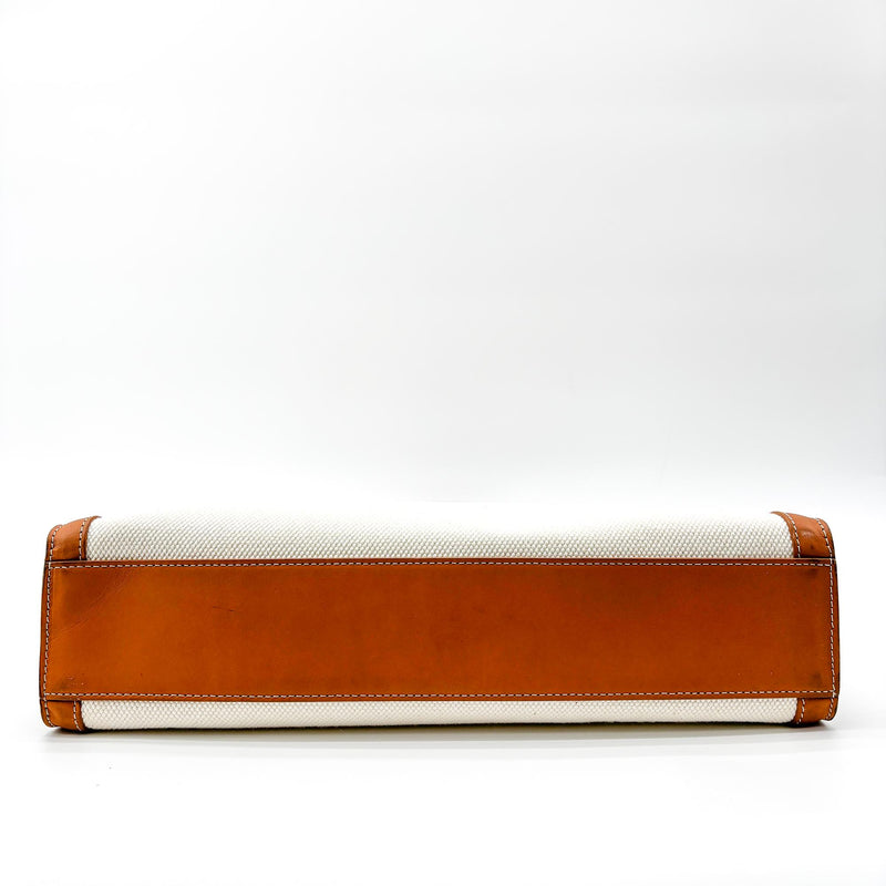 Celine Vertical Cabas Canvas With Leather Beige Bag