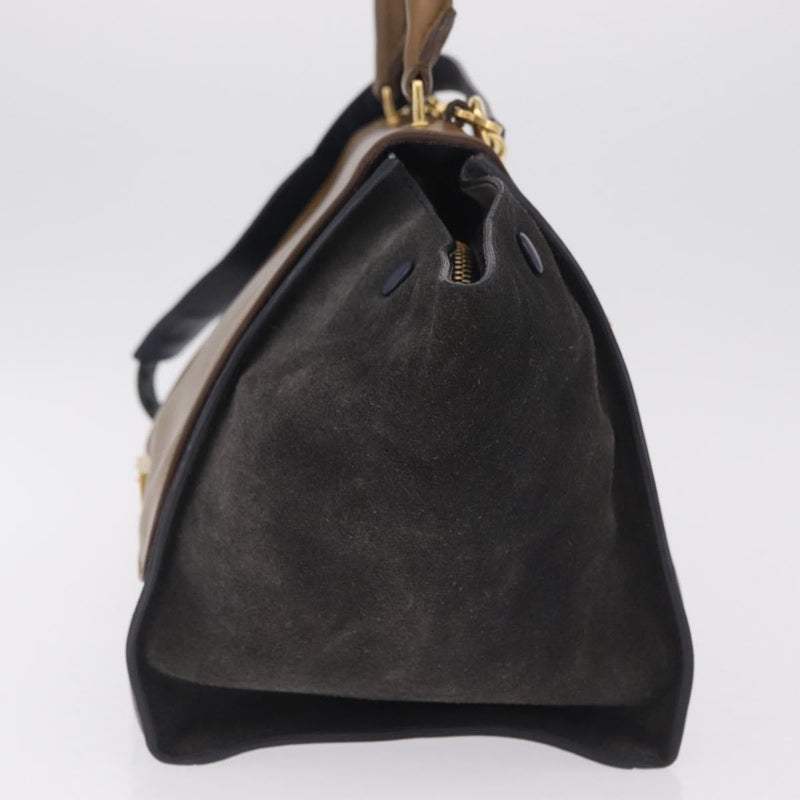 Celine Tricolor Trapeze Leather Navy Bag