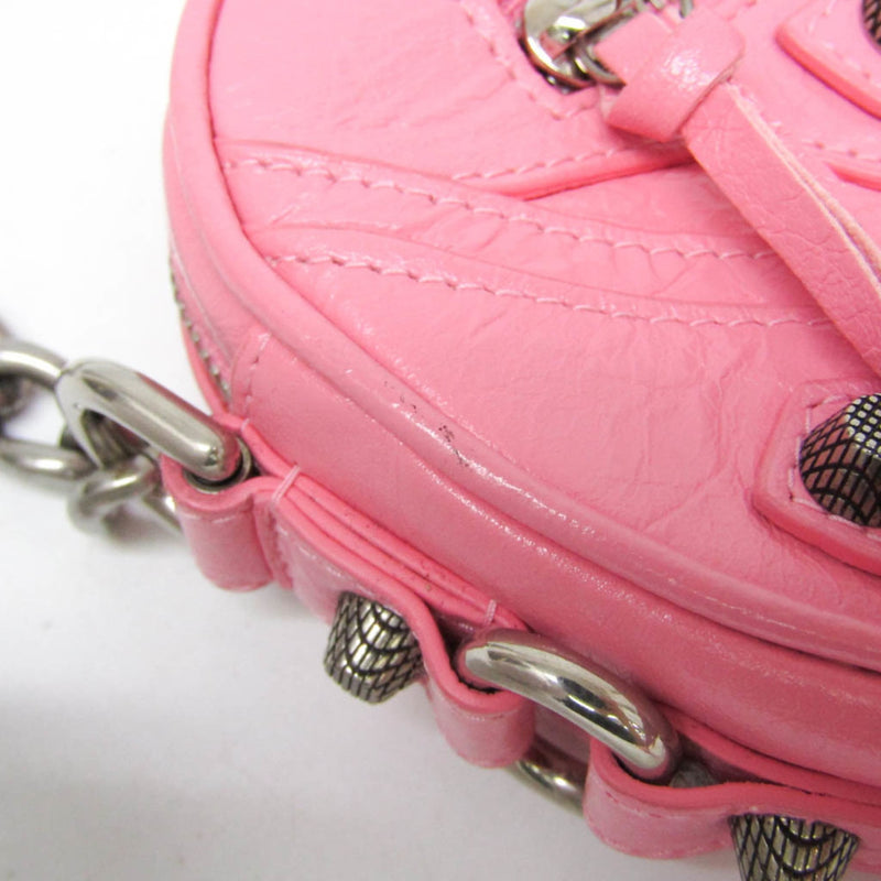 Balenciaga Le Cagole Giant Studs Heart Chain Leather Pink Bag