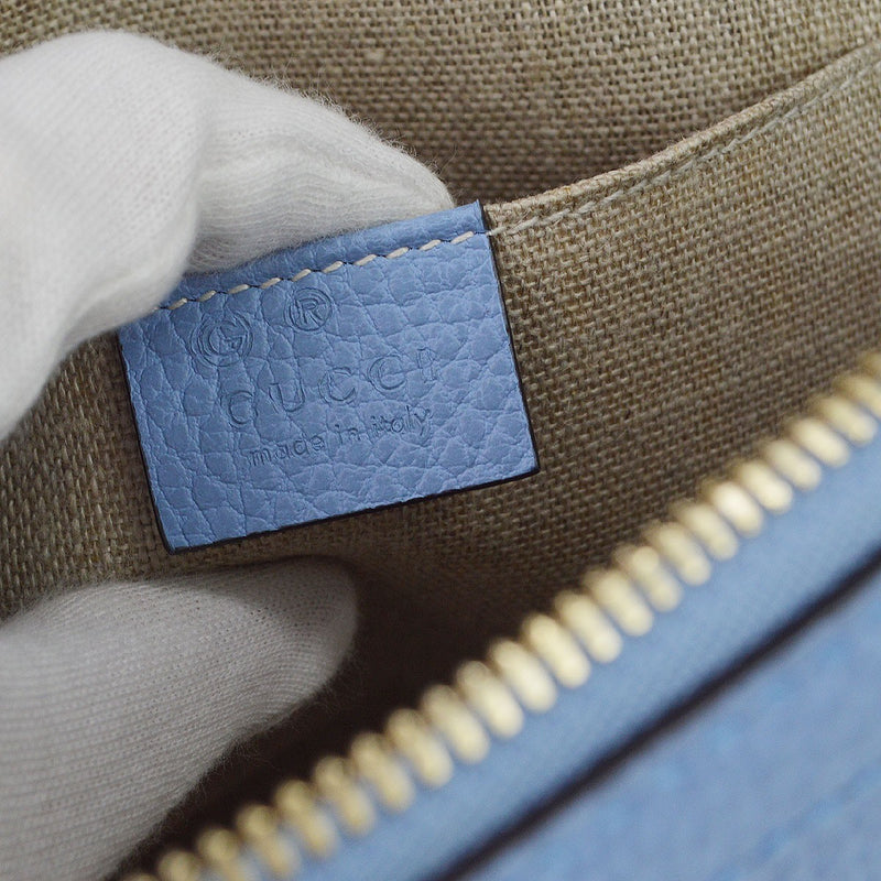 Gucci Interlocking Top Handle Leather Blue Bag