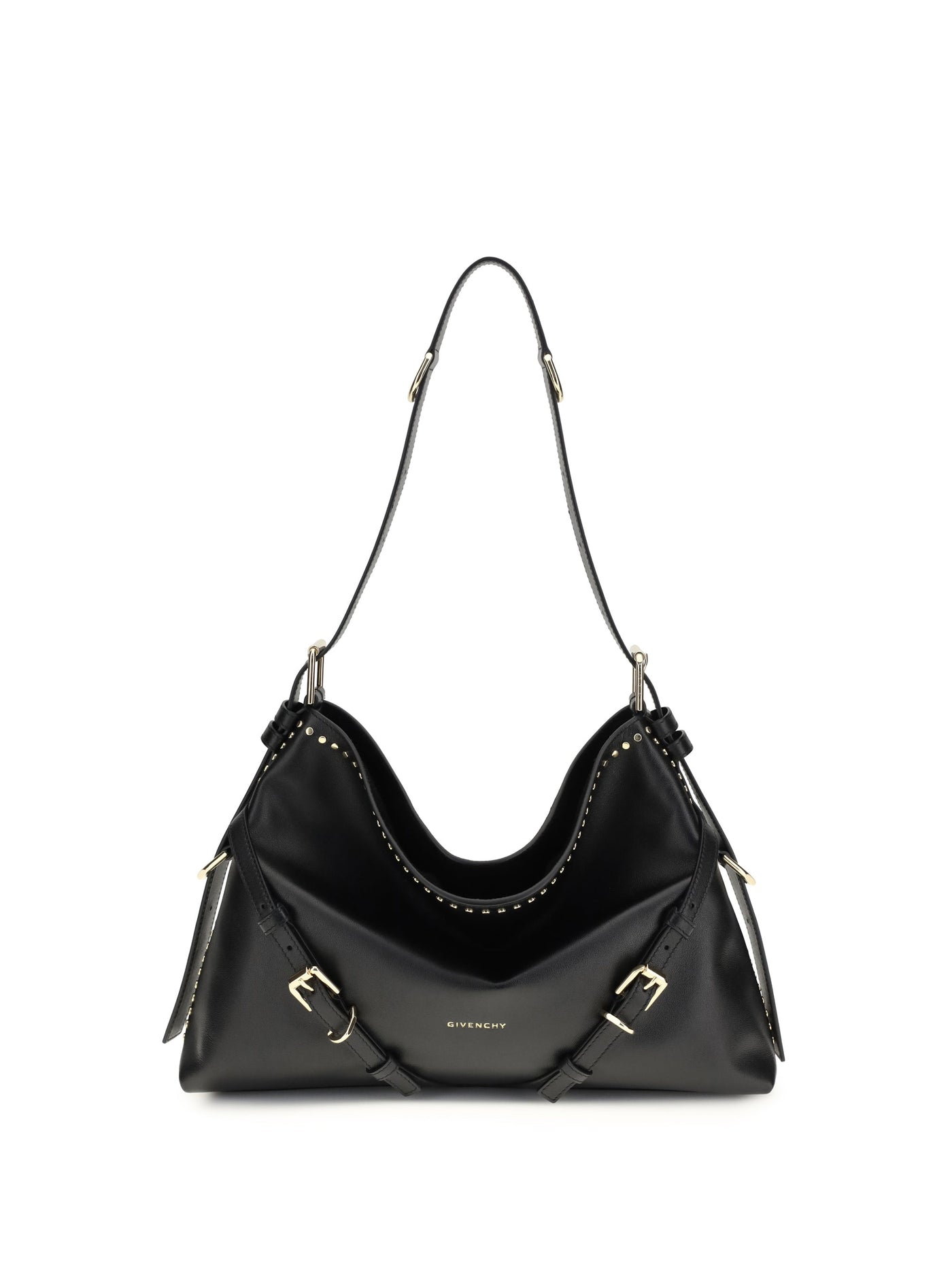 Givenchy Large Voyou Shoulder Bag — Black Calf Leather Bos Taurus