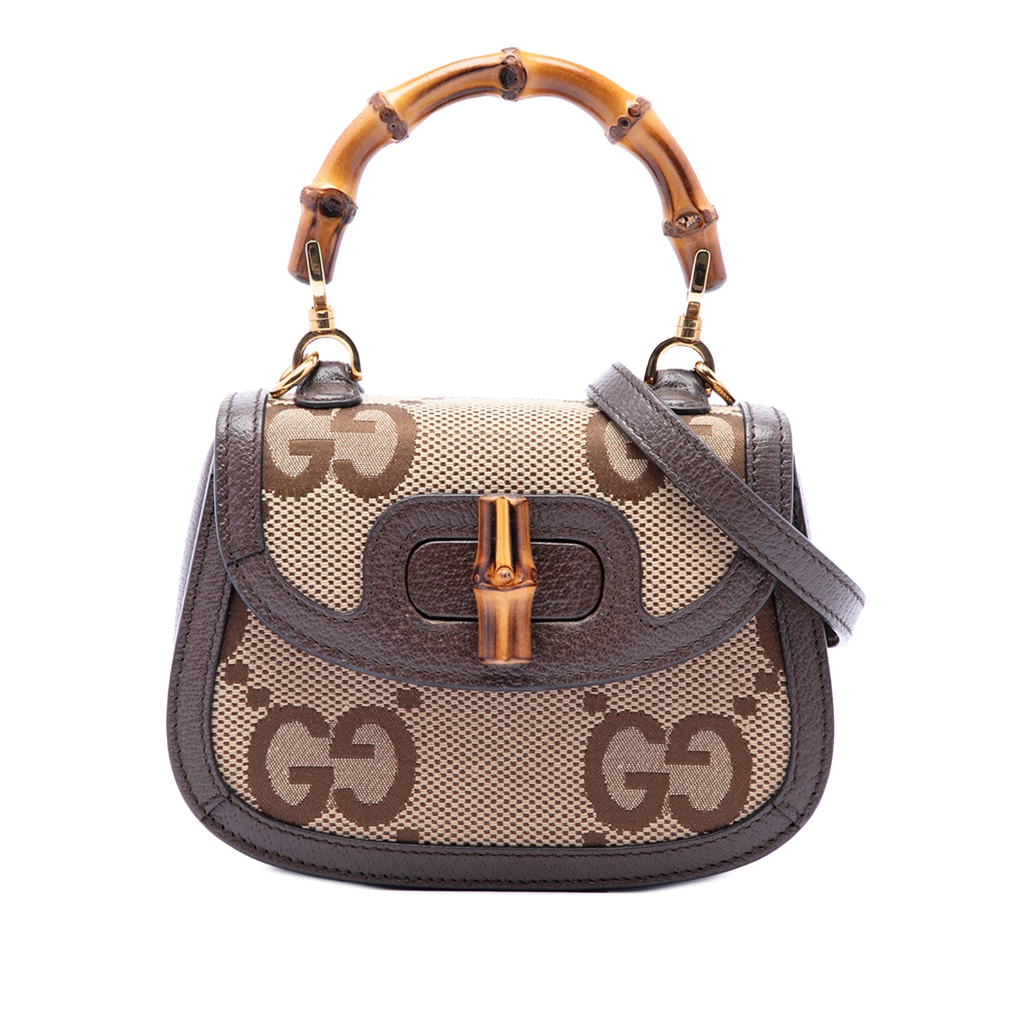 Mini Jumbo GG Canvas 1947 Bamboo Top Handle Bag - Image 1