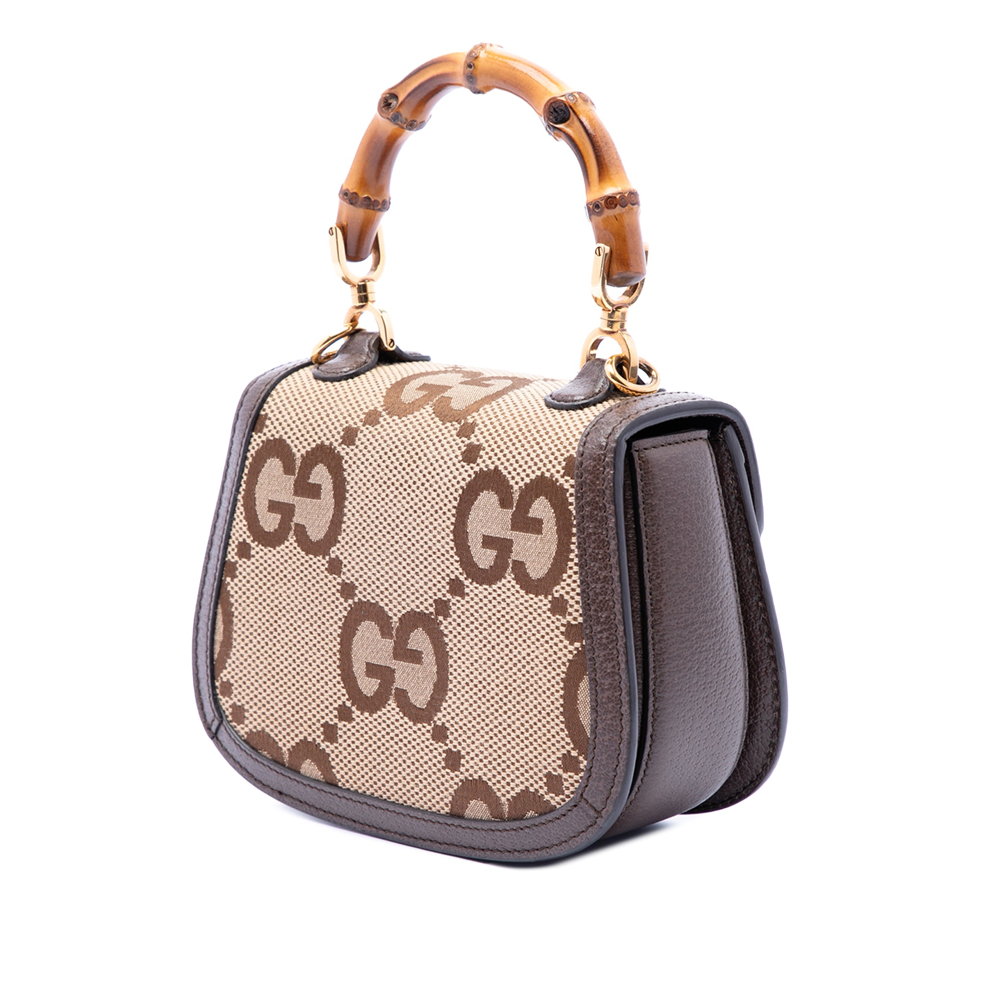 Mini Jumbo GG Canvas 1947 Bamboo Top Handle Bag - Image 2