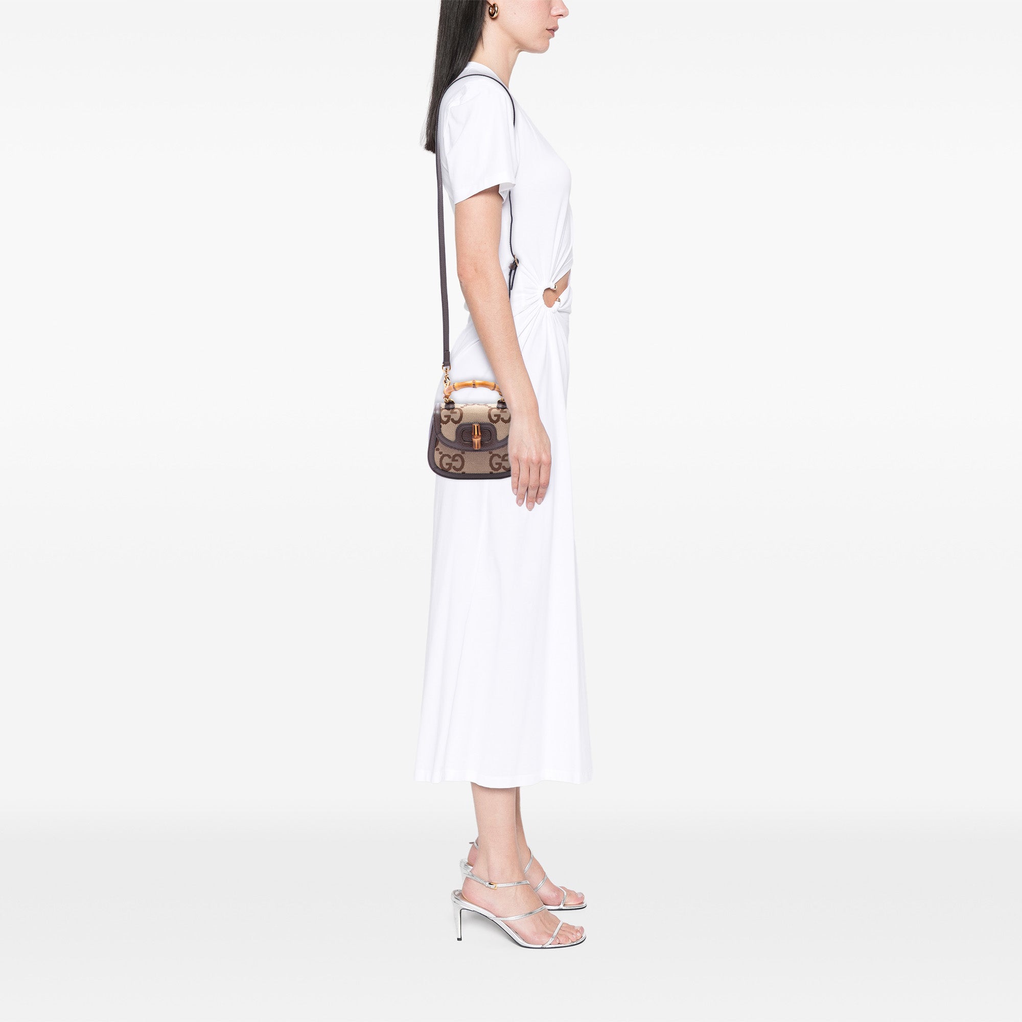 Mini Jumbo GG Canvas 1947 Bamboo Top Handle Bag - Image 6