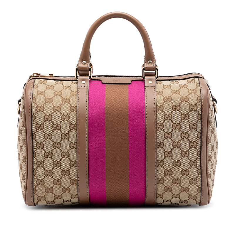 Medium GG Canvas Web Joy Boston Bag