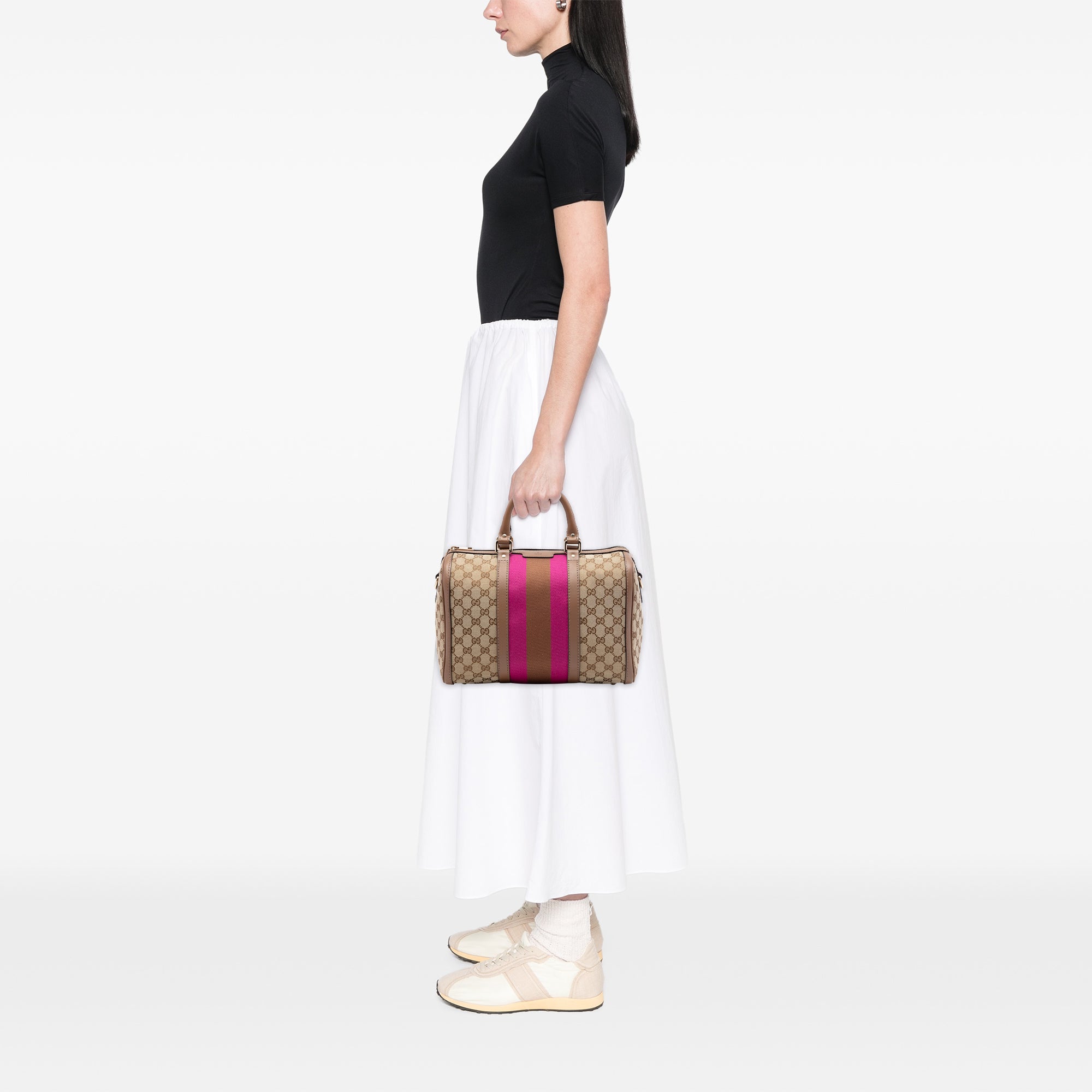 Medium GG Canvas Web Joy Boston Bag - Image 6
