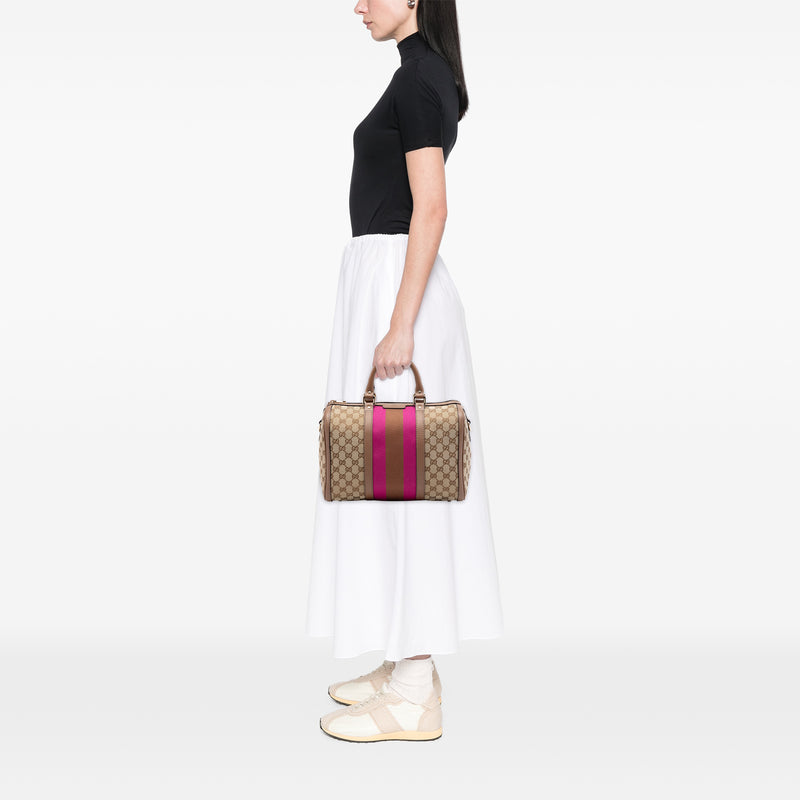 Medium GG Canvas Web Joy Boston Bag - Image 6