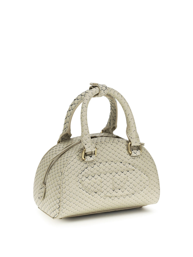 Diesel 1dr Dome Top Handle Bag — Beige Calf Leather