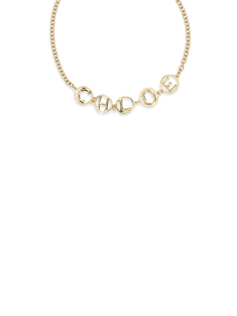 Chloé Script Choker Necklace — Gold Brass Necklaces