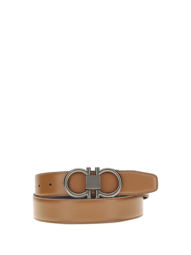 Ferragamo Gancini Belt — Brown Calf Leather