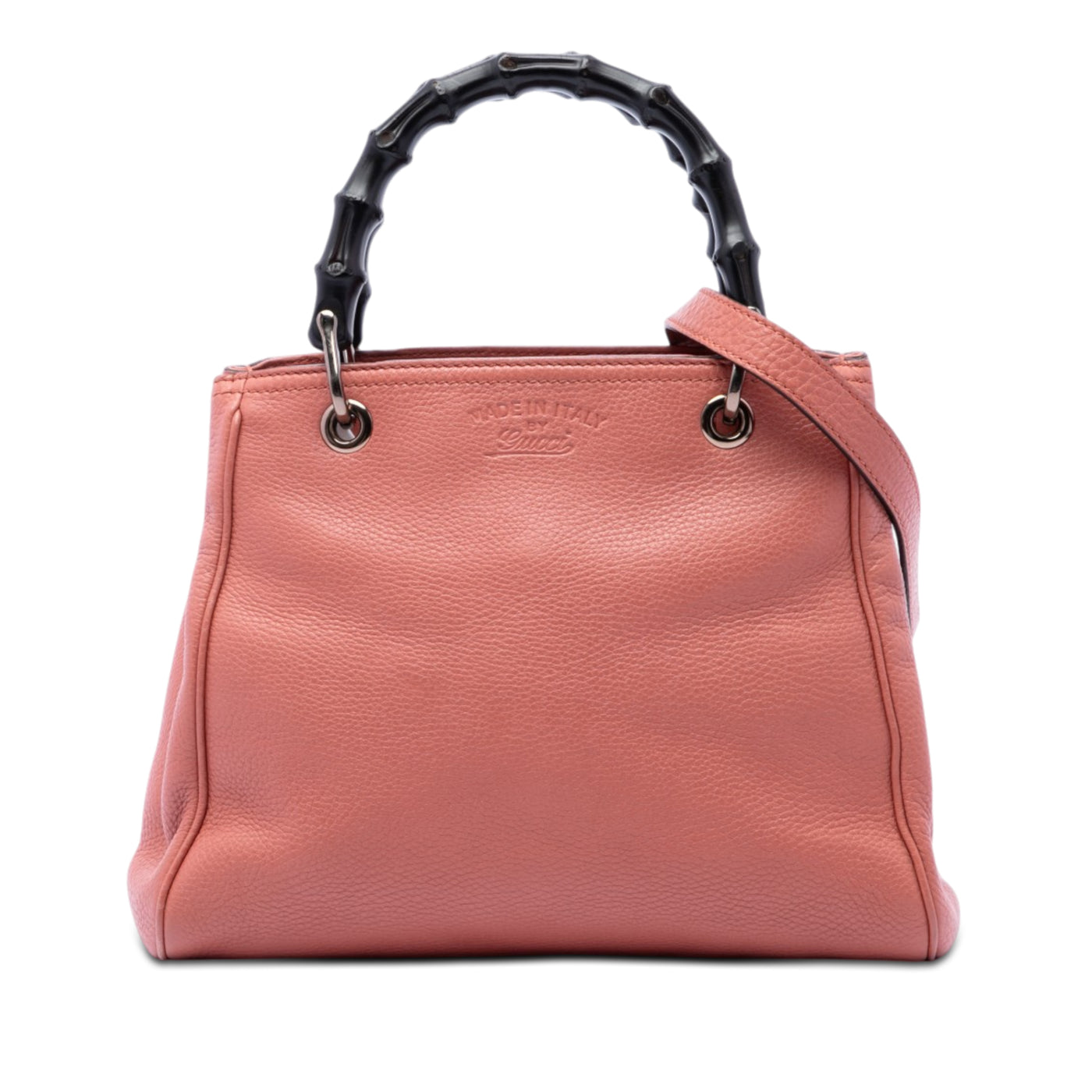 Small Calfskin Bamboo Shopper Satchel - Image 1