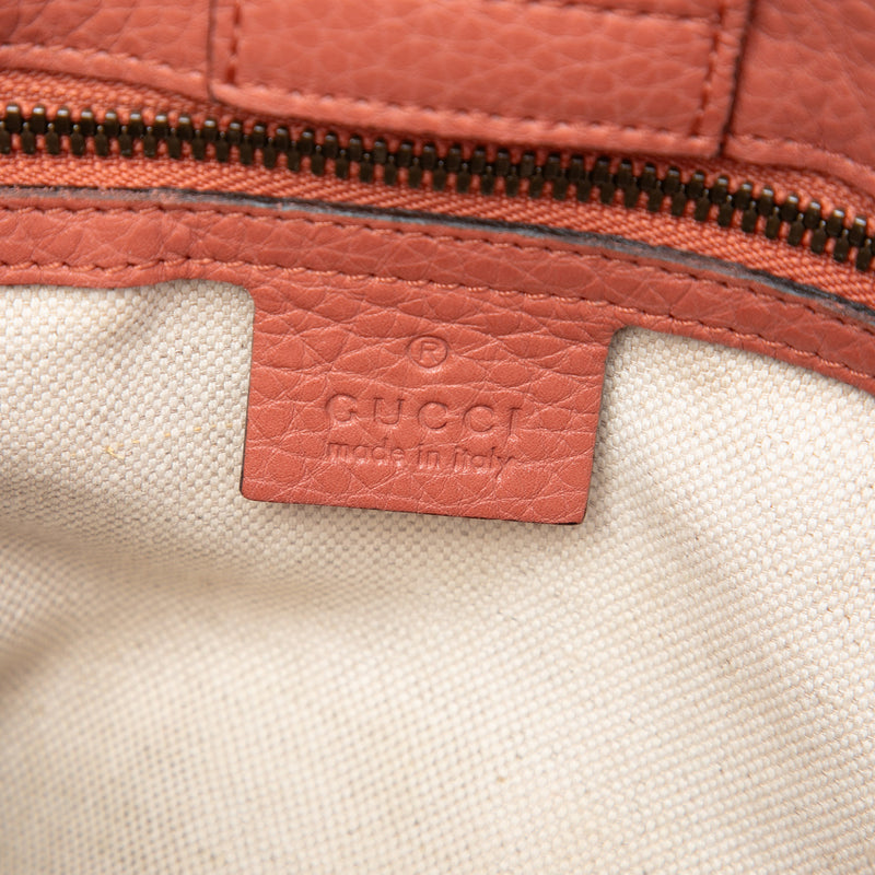 Small Calfskin Bamboo Shopper Satchel - Image 5