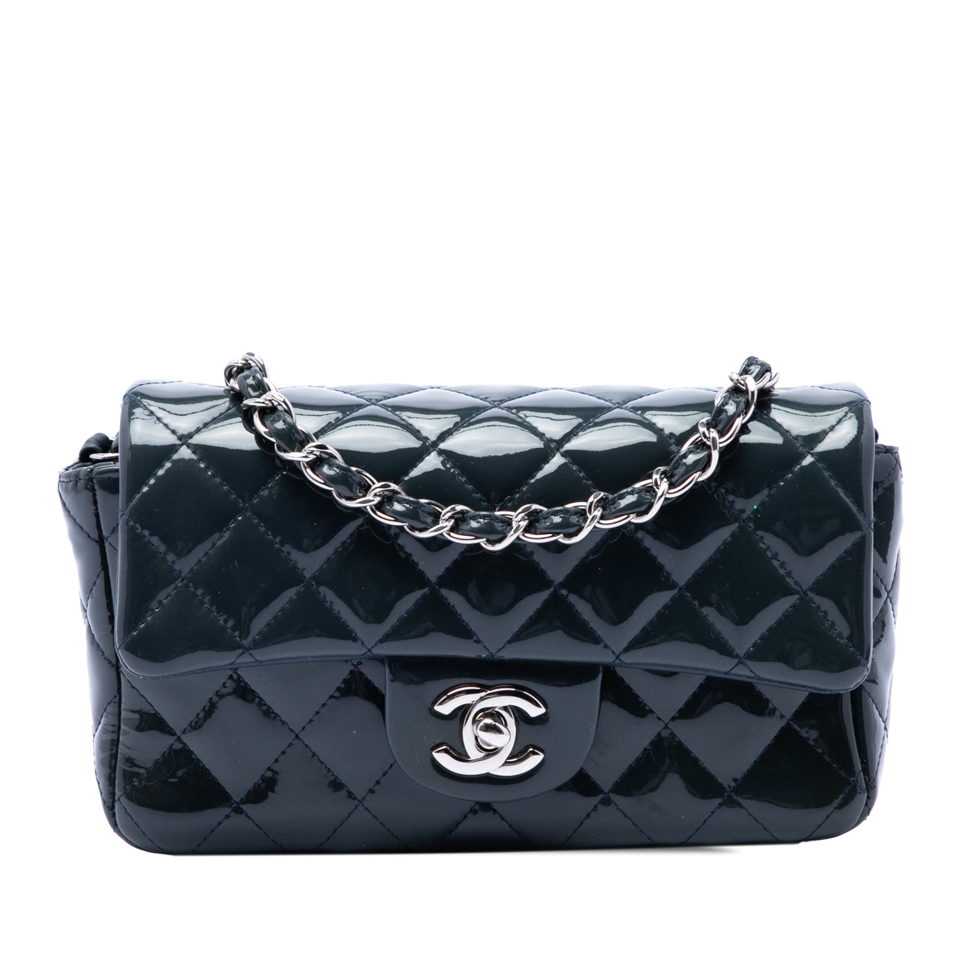 Mini Rectangular Classic Patent Single Flap - Image 1