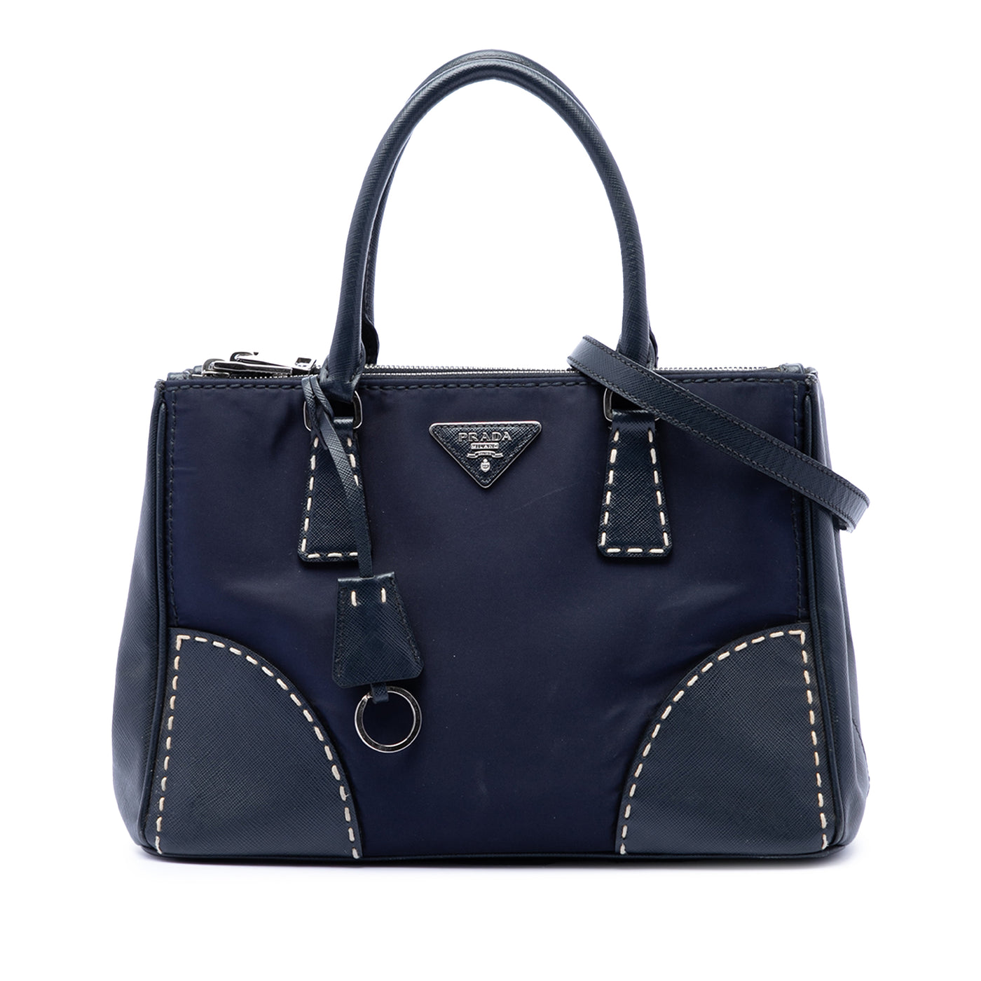 Small Tessuto and City Calf Hand Stitched Galleria Double Zip Satchel - Image 1