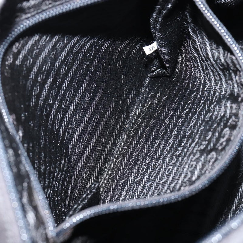 Prada Zip Messenger Tessuto With Leather Black Nylon
