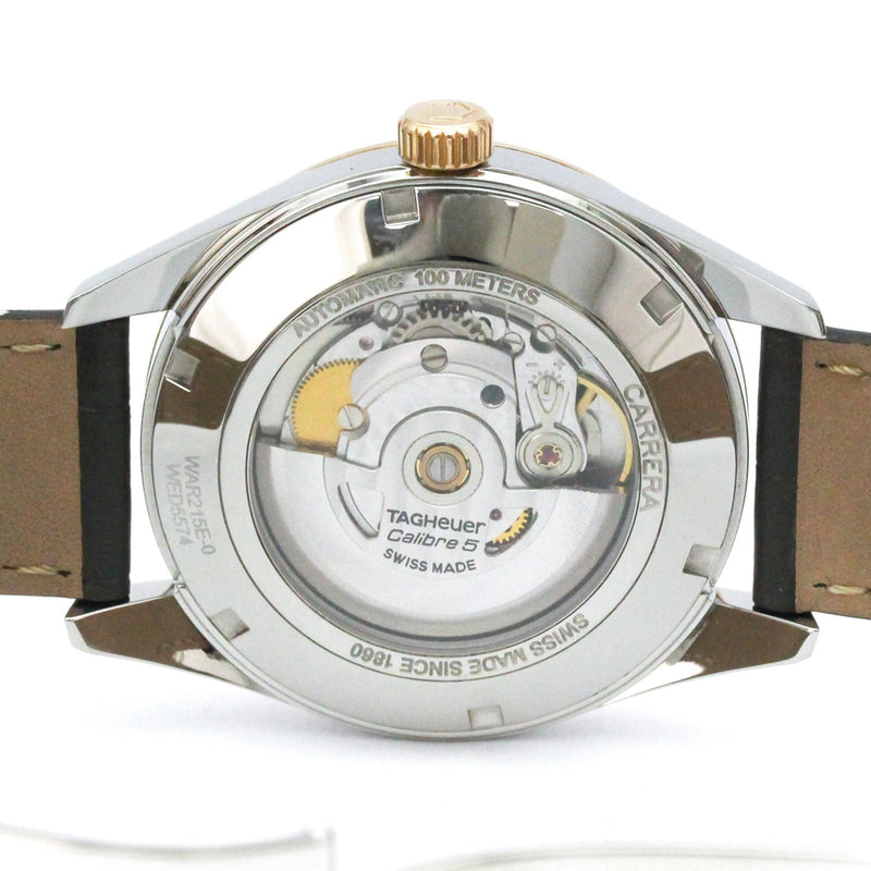 Tag Heuer Carrera Calibre 5 Automatic Stainless Steel And Yellow Gold With Alligator Watches