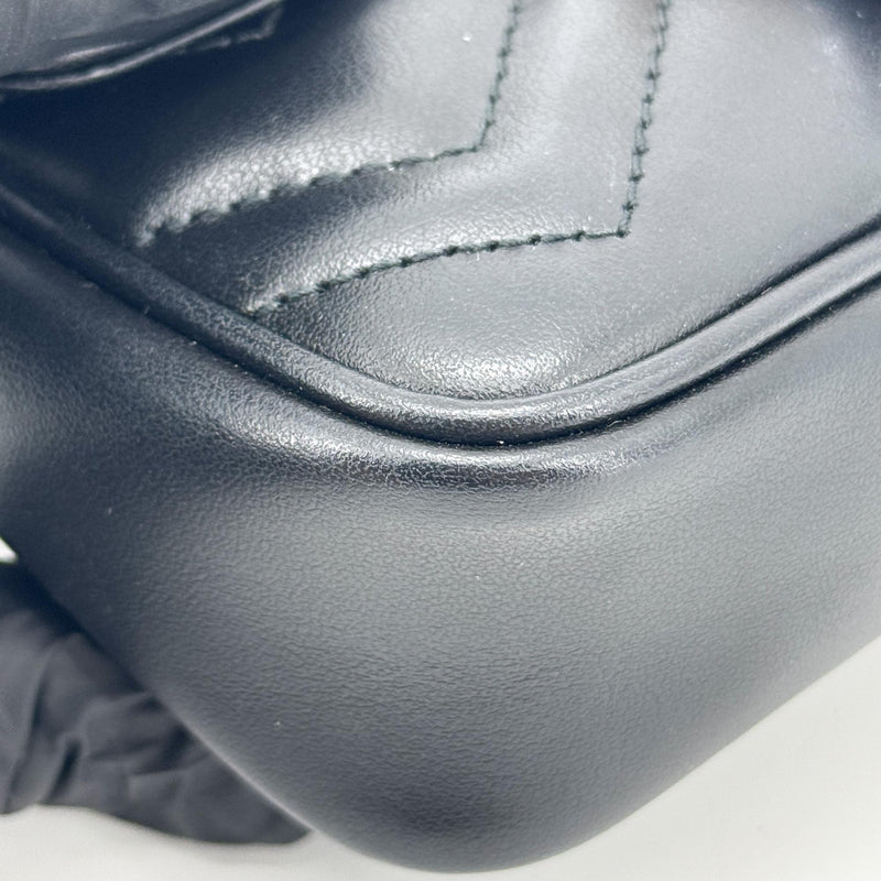 Gucci Gg Marmont Flap Matelasse Leather Black Bag
