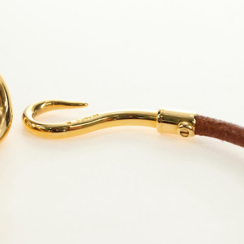 Hermes Jumbo Hook Braided Leather And Metal Brown Bijoux