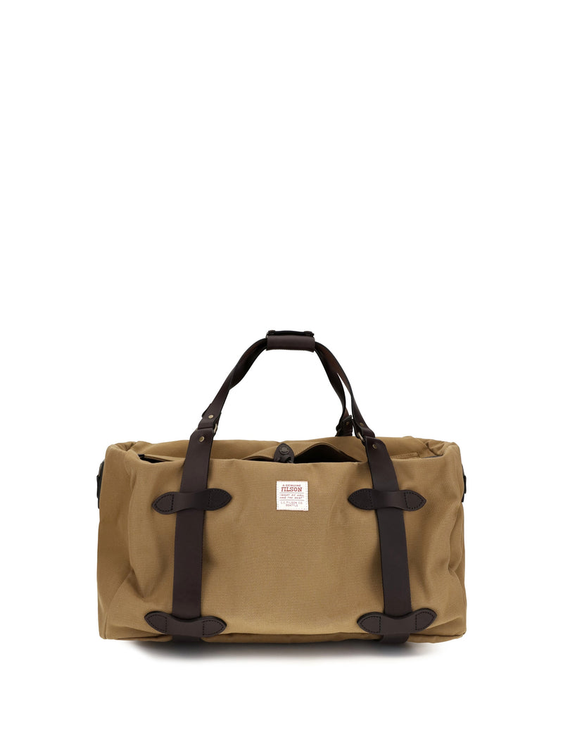 Filson Rugged Twill & Bridle Leather Shoulder Bag — Tan Cotton