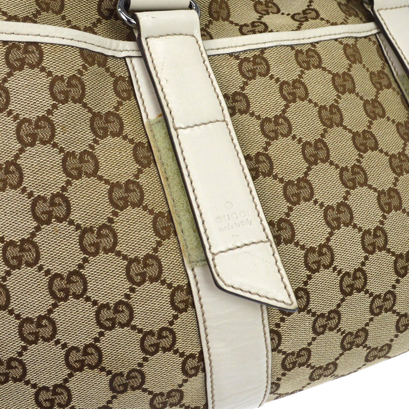 Gucci Belted Gg Canvas With Perforated Leather Beige Bag