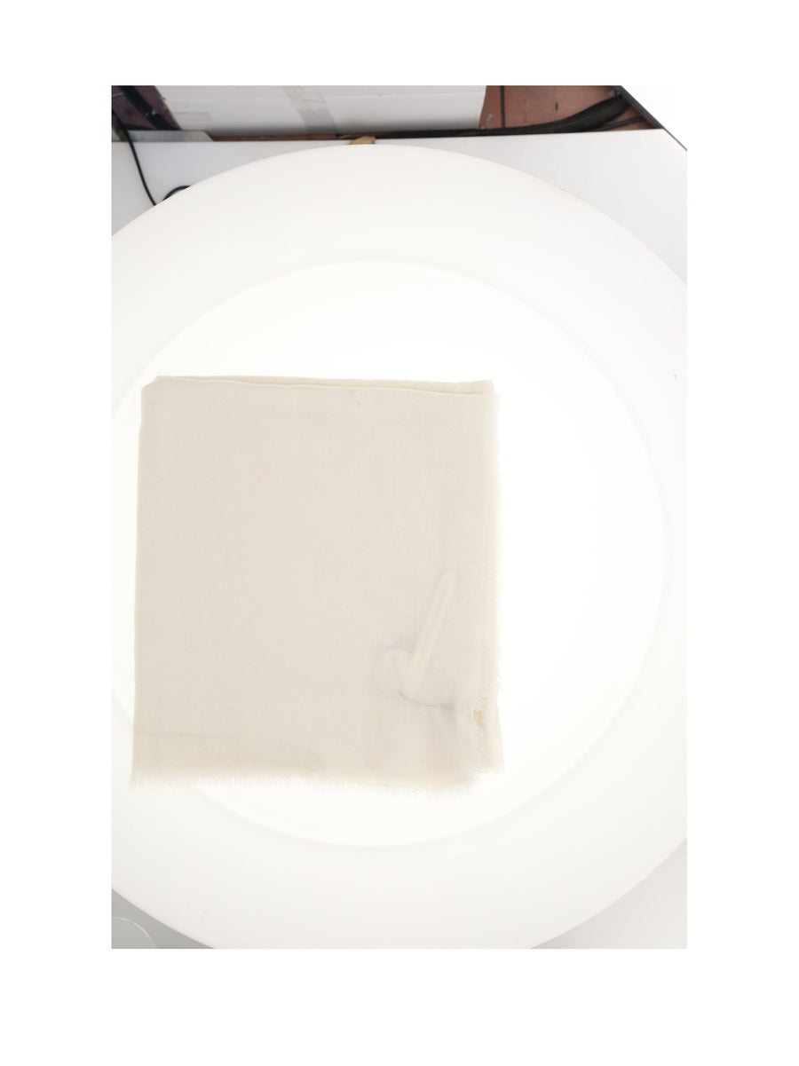 Destin Dei Quadra Scarf — White Wool Scarfs