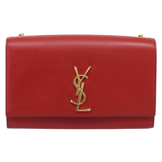 Saint Laurent Classic Monogram Flap Chain Leather Red Bag